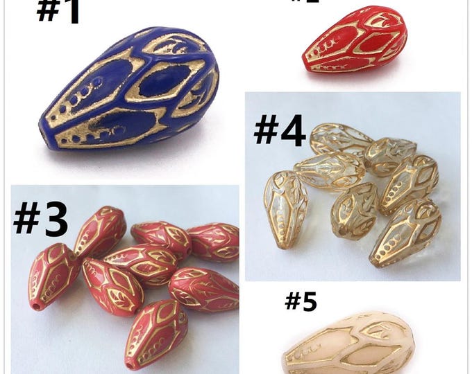 12pcs 20x12mm faceted teardrop shape gold accent acrylic Beads -Pls pick a color