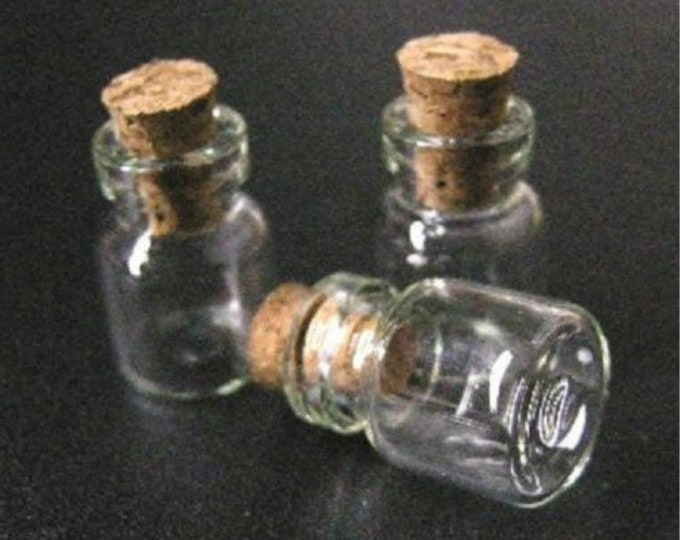 10pc clear glass  bottles with corks-pls pick a size