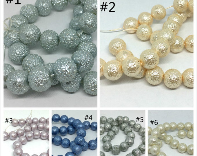 1 strand 12mm matte round glass beads-Pls pick a color