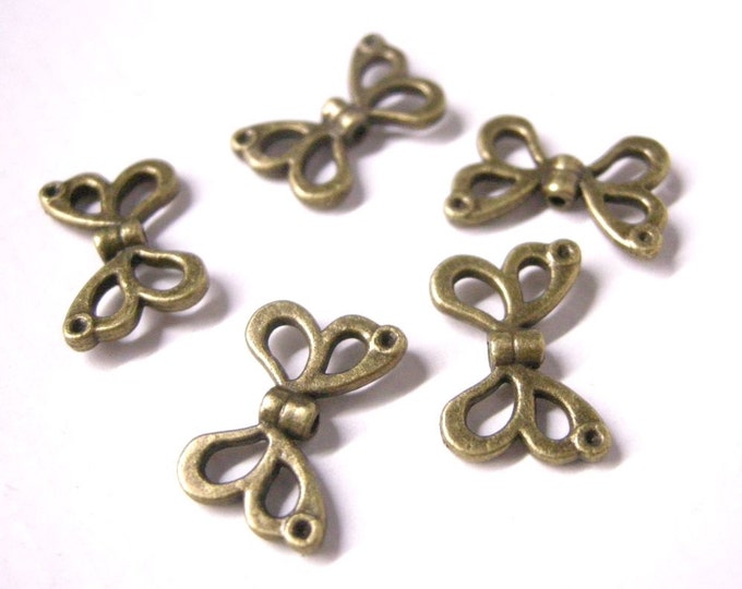 12pc 15x10mm antique bronze butterfly shape metal beads-5488