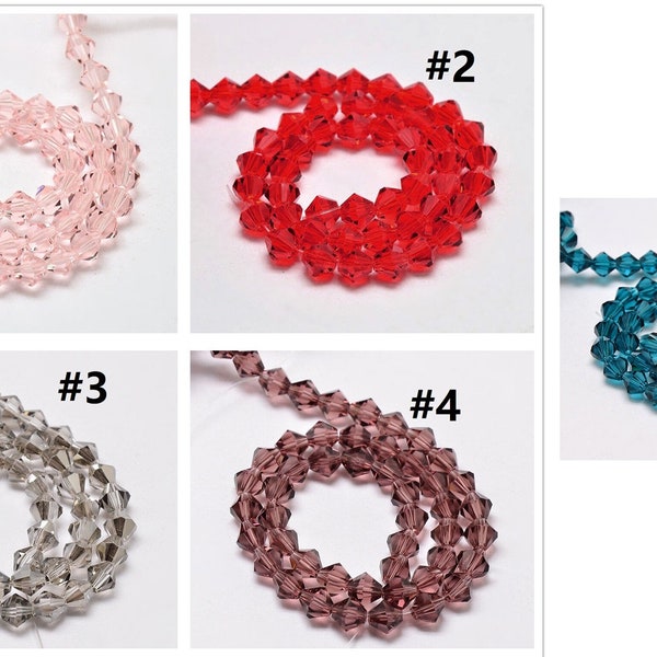 120pc 3mm bicone glass beads-pls pick your color