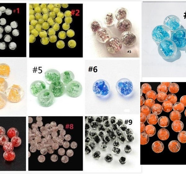 8pc 11-12mm Round Luminous Lampwork Beads - Choose Your Preferred Glow-in-the-Dark Color!