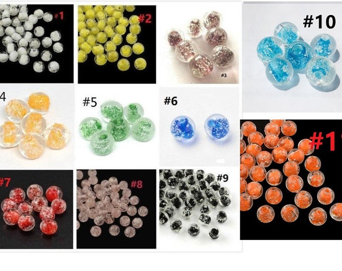 8pc 11-12mm Round Luminous Lampwork Beads - Choose Your Preferred Glow-in-the-Dark Color!