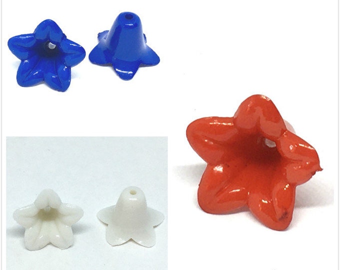 12pc 17x12mm Acrylic Trumpet Flower Beads-pls pick a color