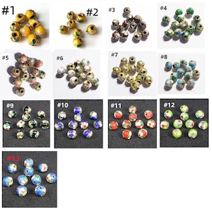 12pc 5.5-6mm round Cloisonne beads-pls pick a color