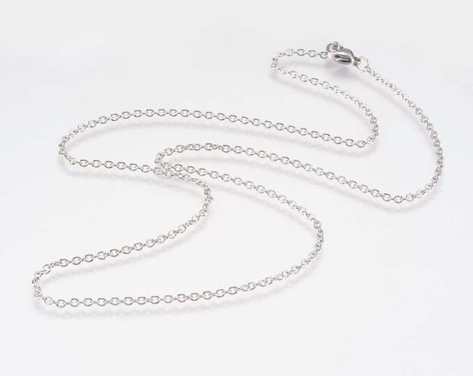 Wholesale 10 pc of  19.9" stainless steel cable link necklaces -R732