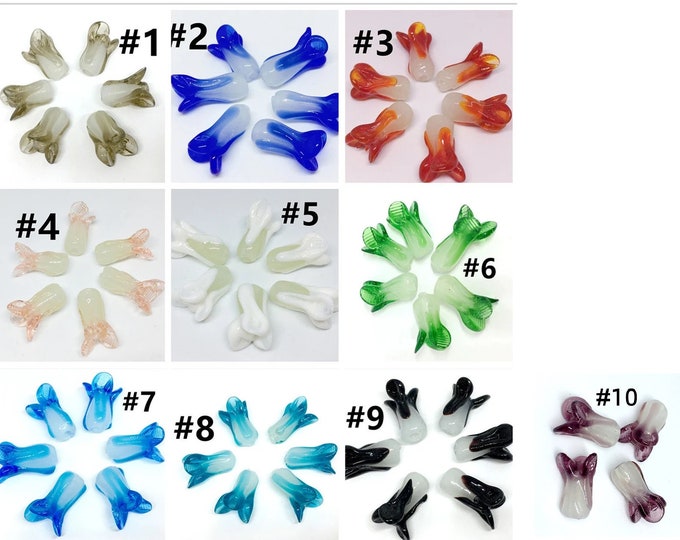 6pc Imitation Chinese vegetable lampwork glass beads-R427-pls pick a color