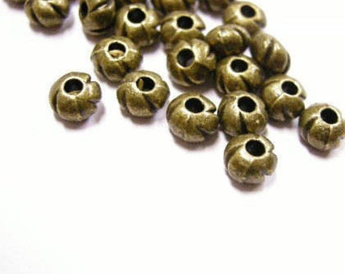 24pc 5mm antique bronze metal bead-4386