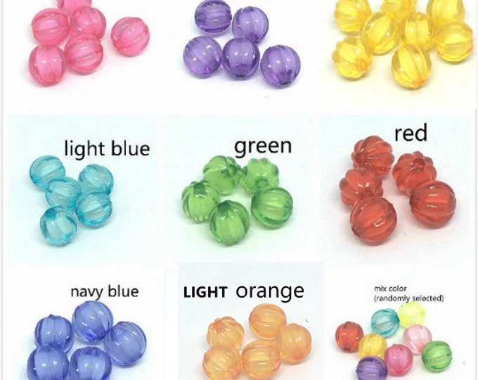 25PC 10mm Pumpkin Transparent Purple Acrylic Beads-pls pick  a color