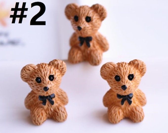 6pc 18x15x12mm resin teddy bear cabochons-R227