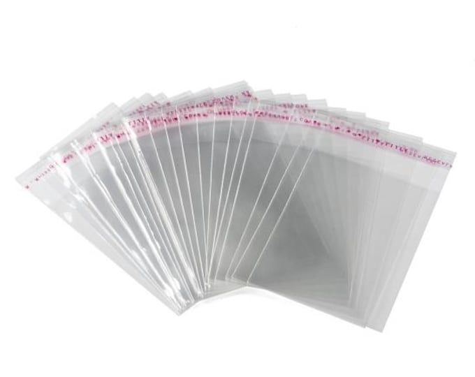 200 Clear Self Adhesive Seal Plastic Bags, cellophane bags-pls pick a size