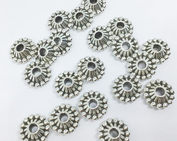 20pc 11mm antique silver finish metal spacer/beads-7311h