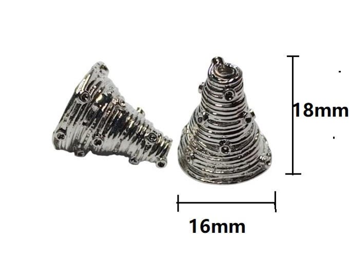 2pc 18x16mm cone shape antique silver bead caps-OFF259