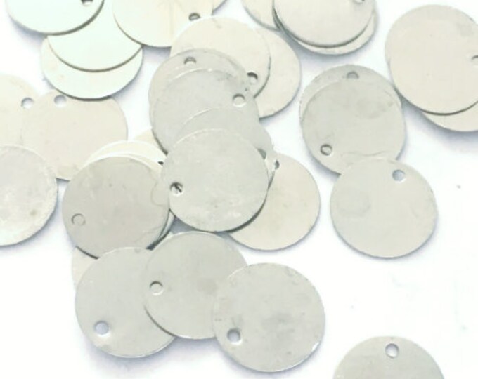 100PC 10mm platinum look coin charms-7636B