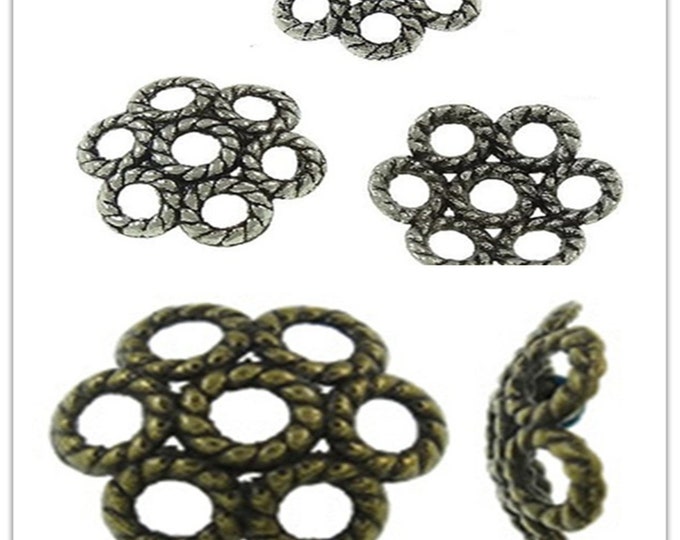30pc antique finish 11mm metal bead cap-pls pick a color
