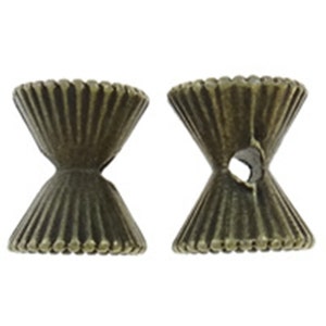 20pc 9x8mm antique bronze finish metal barbell beads-9516