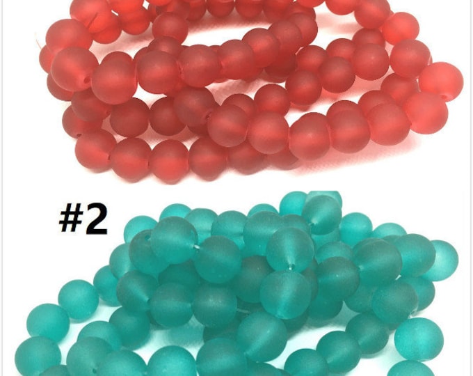 1 of 31 inch strand 10mm glass frosted glass beads-about 82 beads-pls pick a color