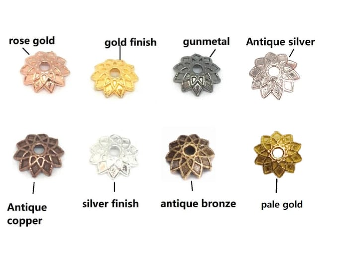 20pc 7.5mm metal bead caps-pls pick your color