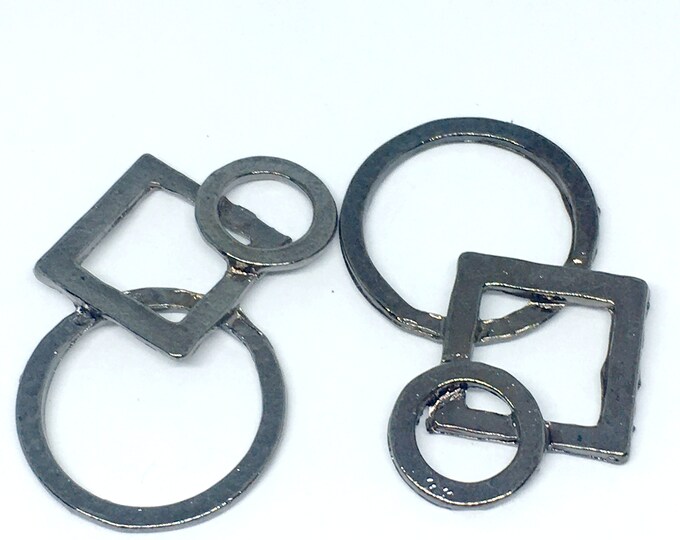 4pc gunmetal finish metal pendant/connector-4999