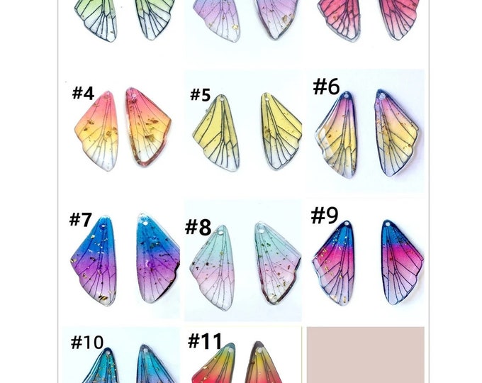 4pcs resin made insect wing charms (24.5x11.5mm) fn68a-pls pick a color