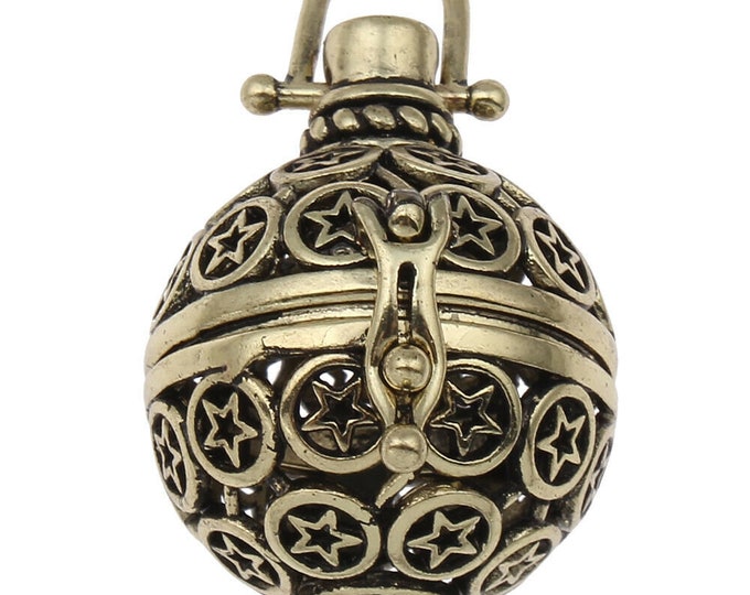 2PC fancy antique finish metal heart shape prayer pendant-S386