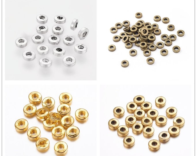 30pc 6mm metal flat round spacers/beads-pls pick a color