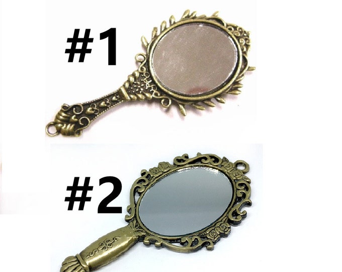 1pc  antique bronze finish metal mirror pendant- pls pick a style