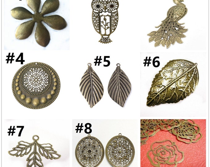 Antique bronze finish metal iron pendants -Pls pick a style