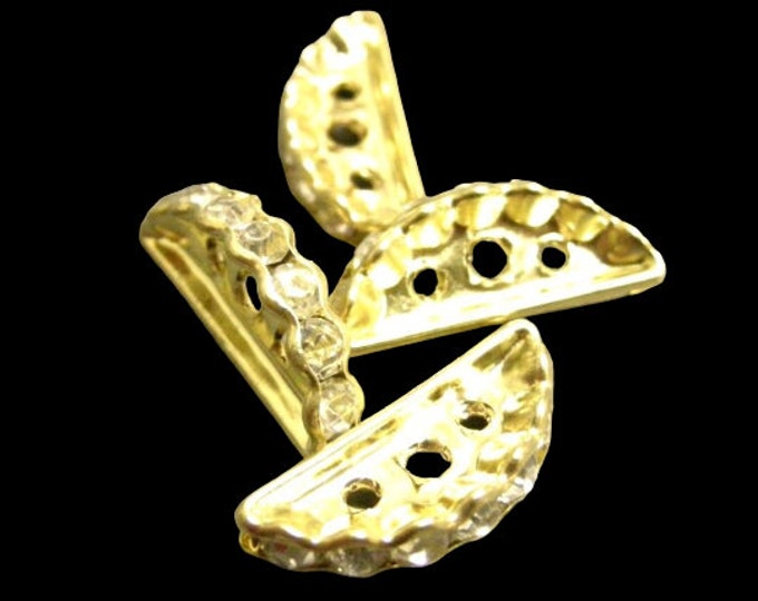 8pc gold finish rhinestone bead/spacer-809