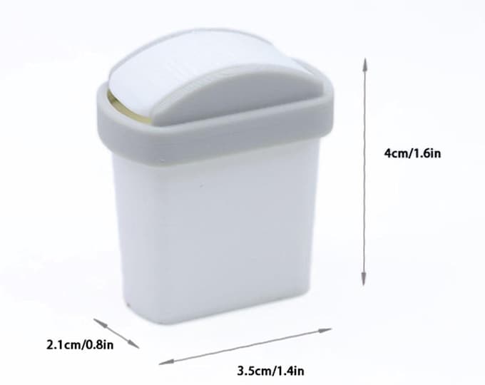 Dollhouse Miniature plastic garbage bin