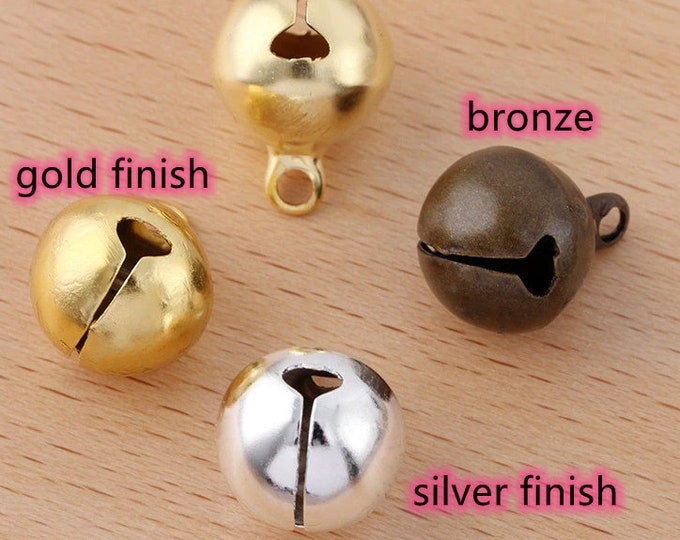 20pc Brass Bell charms Tinker Bell Christmas Jingle Bell Diy Jewelry-pls pick a size and color