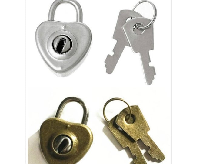 6 sets Jewelry Box Locks Heart Latch With 2 Keys -pls pick a color