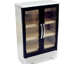 Dollhouse Mini Double Door Refrigerator, Play Scene Photography Decoration Props Set