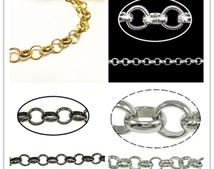 Wholesale 10 meters 10mm rolo heavy chain in roll- pls pick a color