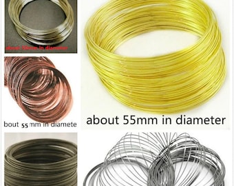 Crafty Pack: 50 Circles of 0.7mm Thickness Steel Memory Wire for Bracelet Making - Choose Your Preferred Color!