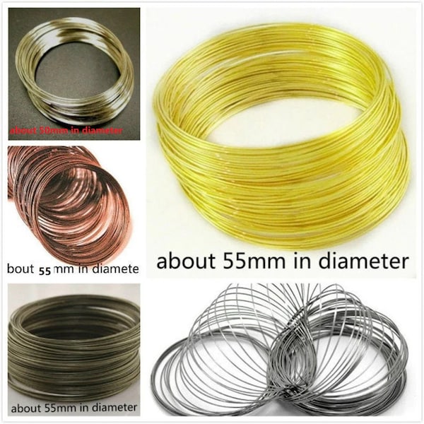 Crafty Pack: 50 Circles of 0.7mm Thickness Steel Memory Wire for Bracelet Making - Choose Your Preferred Color!