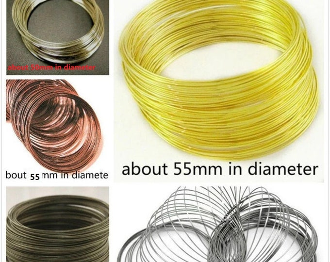 Crafty Pack: 50 Circles of 0.7mm Thickness Steel Memory Wire for Bracelet Making - Choose Your Preferred Color!