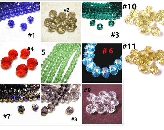 20pc 8x6mm Faceted Abacus glass beads-pls pick a color