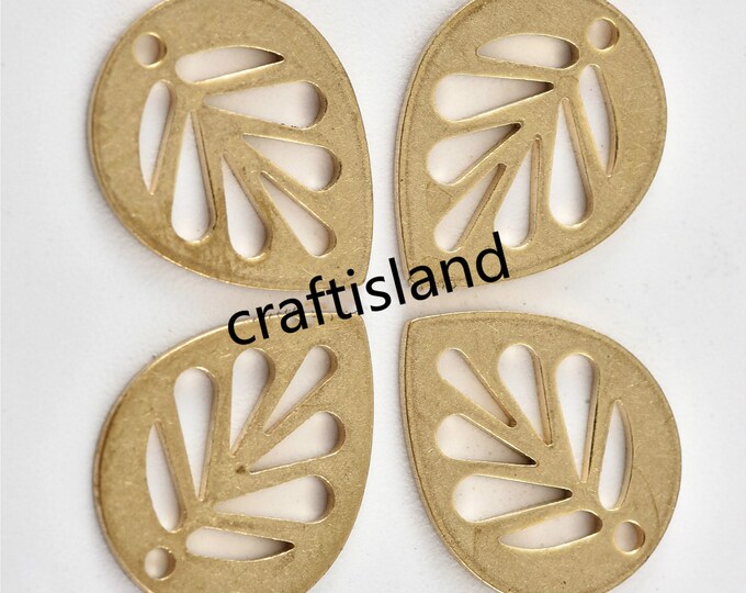 Brass made leaf shape charms-pls pick a size