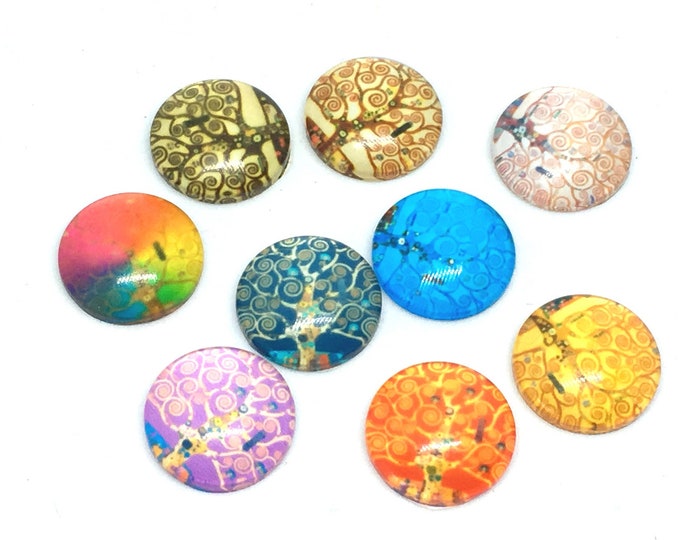 12pc mix pattern tree of life glass cabochons-pls pick a size
