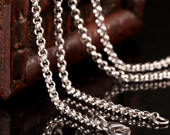 Wholesale 5 pc 17.75 inches stainless steel Box Rolo Chains Necklaces -FM13