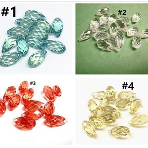 12pc Imitated Austria Crystal Faceted Resin Drop-pls pick a color