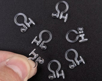 10pcs (5 Pairs) Plastic Clip-On Earring Findings - Non-Pierced Earrings - Comfortable Convertible Jewelry