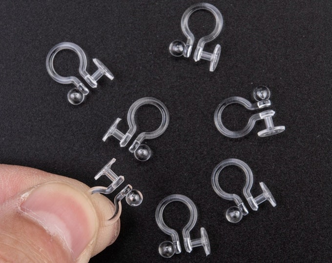 10pcs(5 pairs) Plastic Clip-on Earring Findings Non pierced earrings-R340