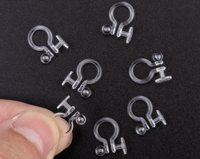 10pcs (5 Pairs) Plastic Clip-On Earring Findings - Non-Pierced Earrings - Comfortable Convertible Jewelry