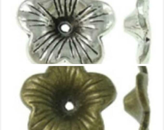 12pc antique  finish 18mm metal bead caps-8022-pls pick your color