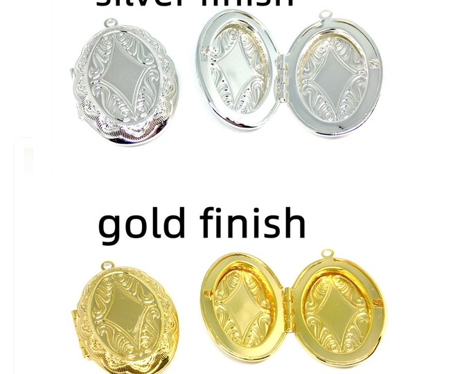 2pc Brass made Photo Locket Setting Frame Pendants-Pls pick a color