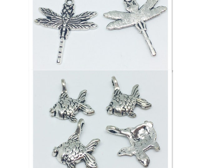 antique silver finish metal alloy animal theme pendants R409- pls pick a pattern