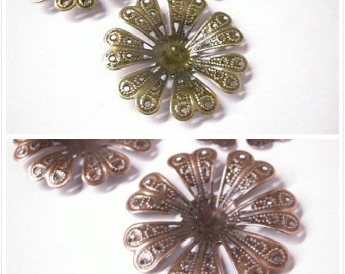 8pc 40mm antique finisih filigree fancy wraps-pls pick a color