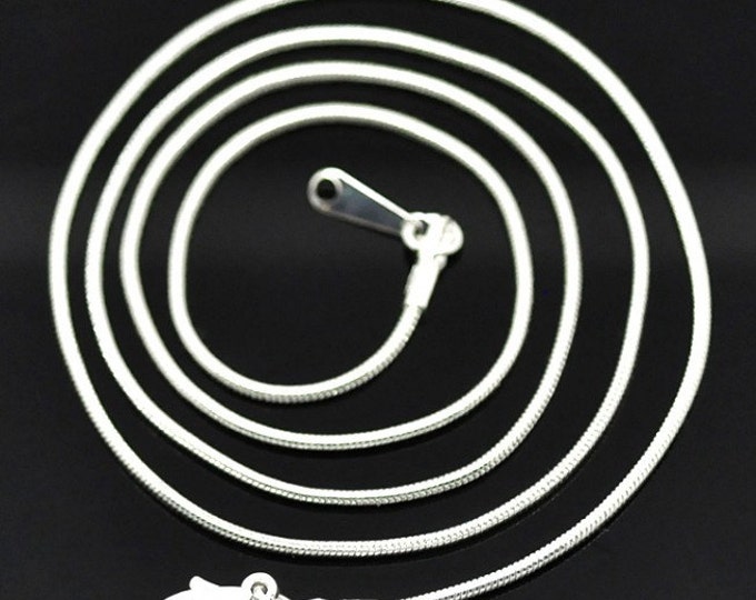 4pc 20.5 inch silver finish snake style ready to wear necklaces-5672A